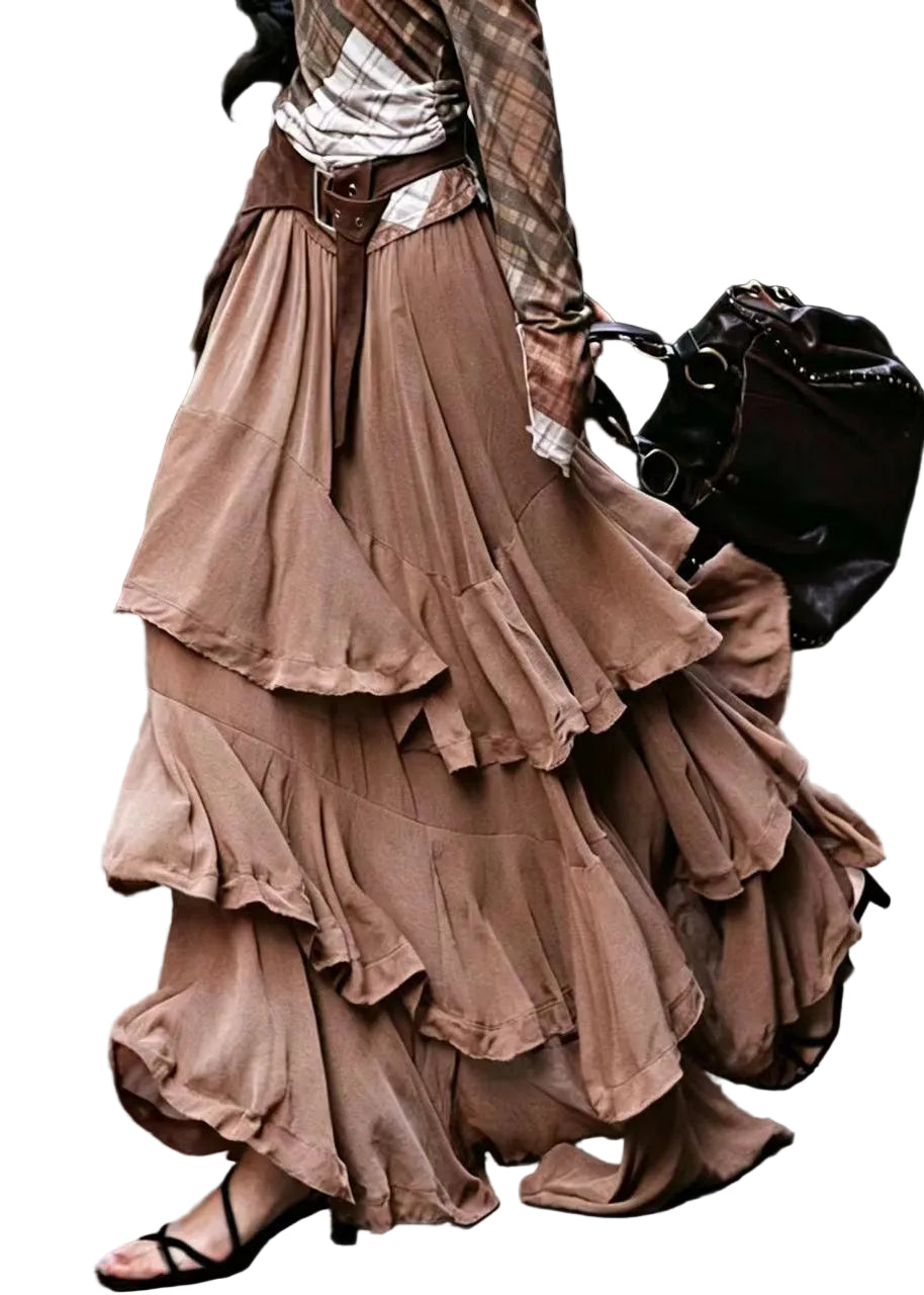 Jupe asymétrique superposée pour femme style boutique été 0