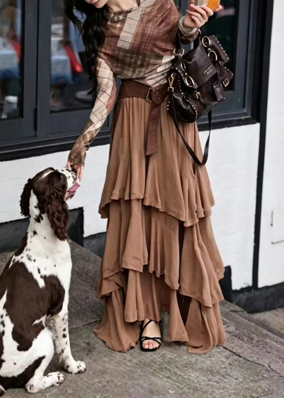 Jupe asymétrique superposée pour femme style boutique été 3