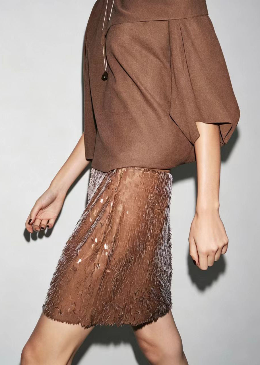 Jupe courte ajustée style bohème pour femme 2