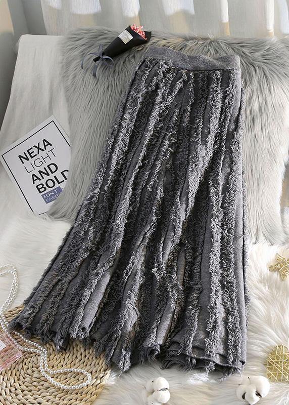 Jupe en Coton pour Femme avec Taille Élastique et Franges 1