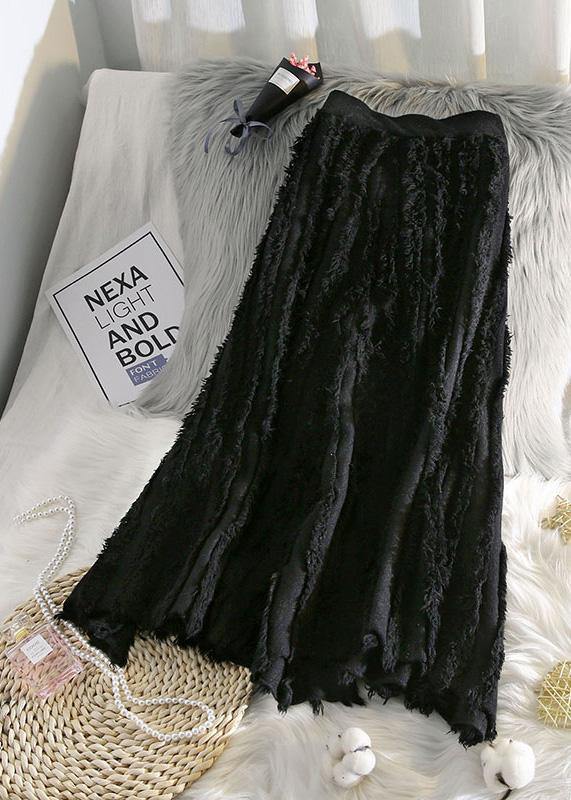 Jupe en Coton pour Femme avec Taille Élastique et Franges 2