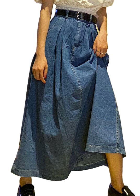 Jupe en Jean Femme Taille Haute avec Poches 2