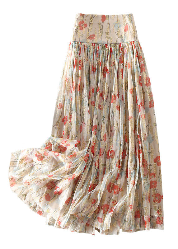 Jupe en Tulle Imprimée Ajustée avec Fermeture Éclair pour Femme 0