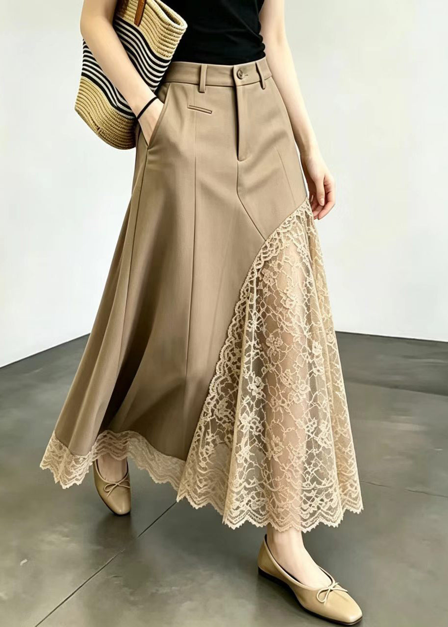Jupe femme taille haute patchwork moderne 4