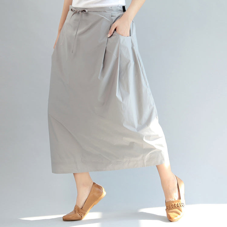Jupe longue femme taille élastique décontractée grande taille 1