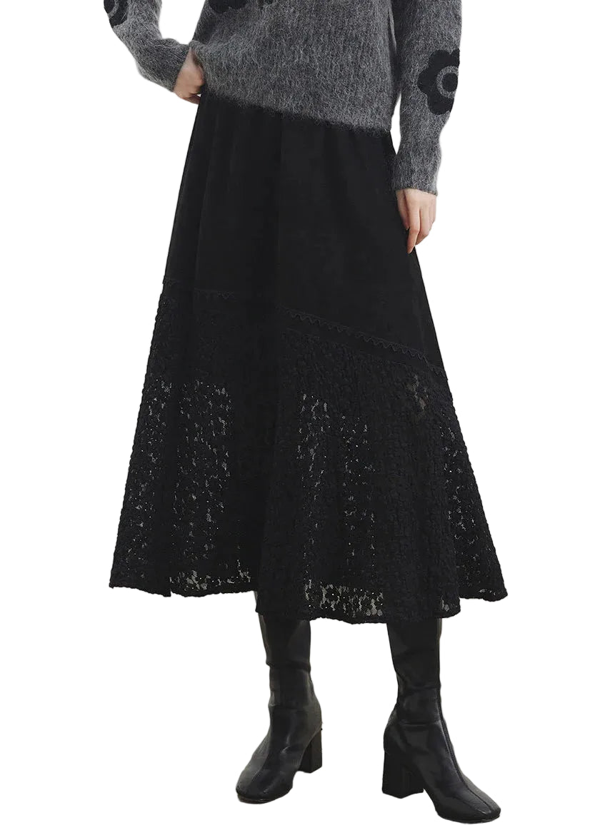 Jupe maxi femme taille élastique style fluide 0