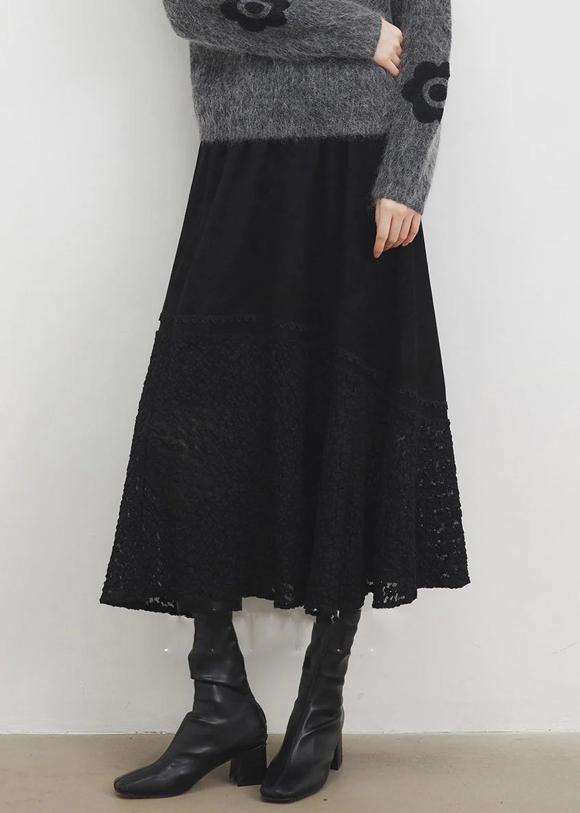 Jupe maxi femme taille élastique style fluide 3