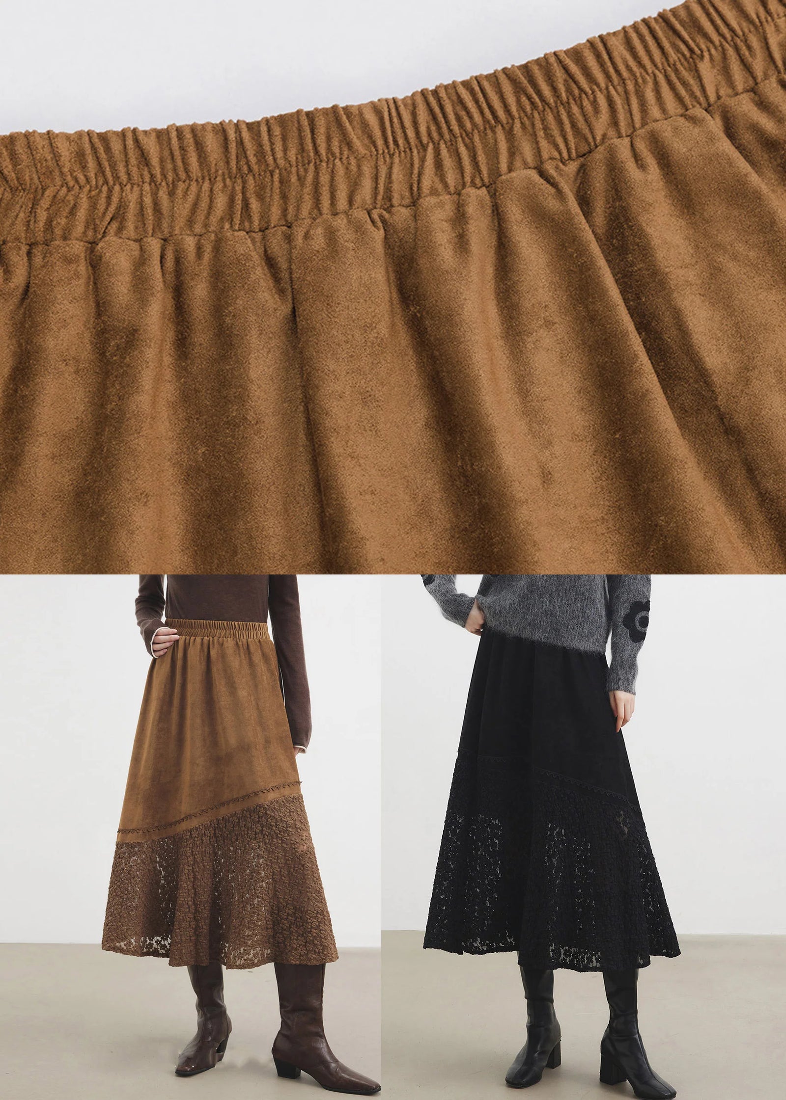 Jupe maxi femme taille élastique style fluide 4