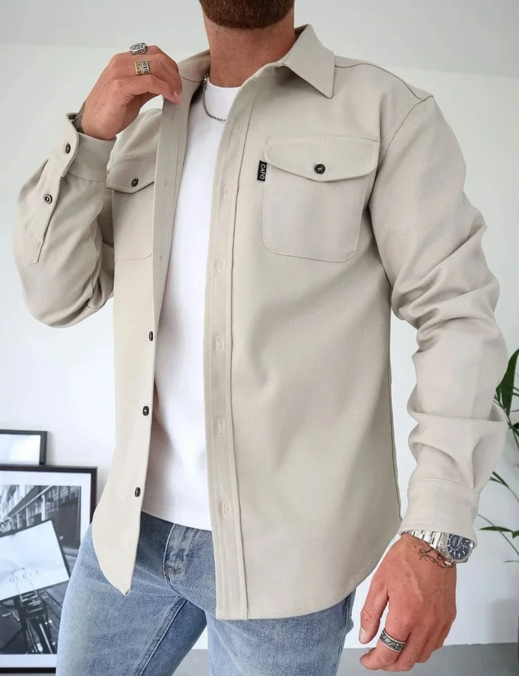 Variant image for Chemise Homme Élégante en Tissu Doux pour un Style Moderne-19