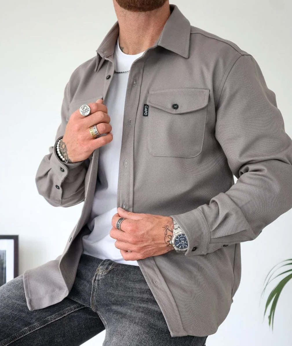 Variant image for Chemise Homme Élégante en Tissu Doux pour un Style Moderne-13