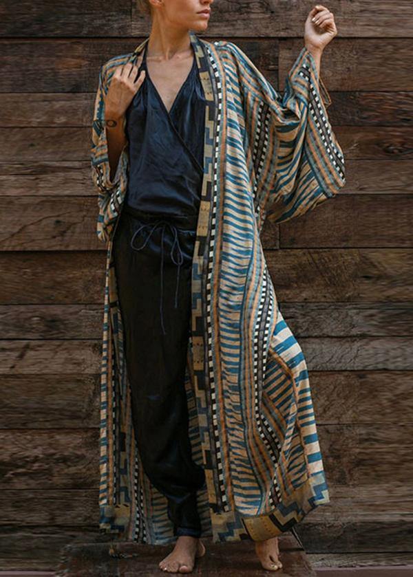 Kimono Femme à Manches Longues Imprimé Géométrique 1