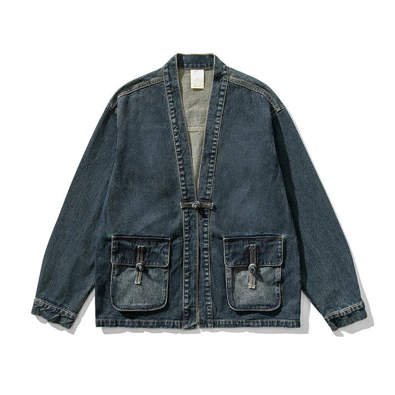 Kimono en Denim Vintage Décontracté 0