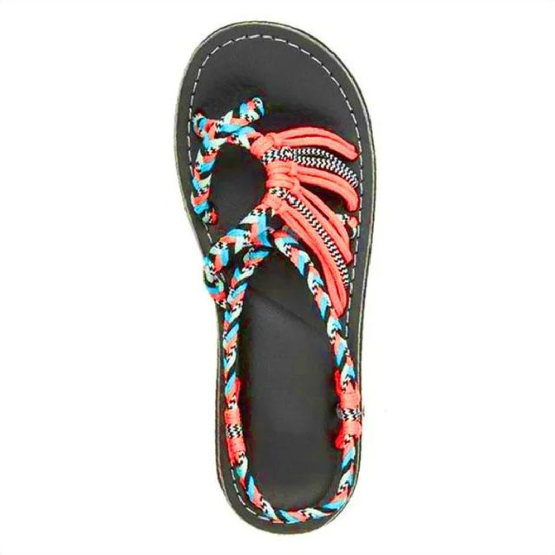 Sandales plates en corde tissée à la main