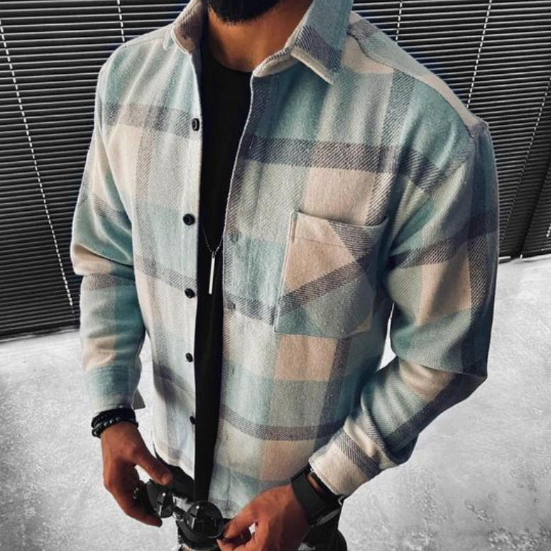 Variant image for Chemise Homme Élégante Manche Courte en Tissu Léger pour Été-9