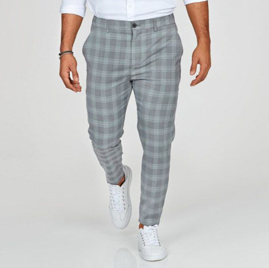 Variant image for Pantalon Homme Élégant à Motifs de Diamant en Tissu de Qualité-26