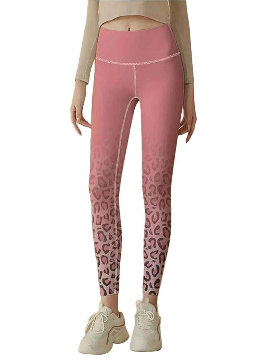 Leggings Capri Femme Taille Haute Imprimé Léopard Dégradé 1