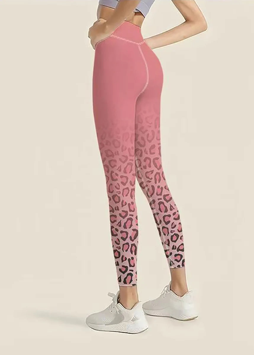 Leggings Capri Femme Taille Haute Imprimé Léopard Dégradé 4