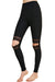 Leggings Femme Découpés en Dentelle Confortables en Mélange de Tissus 0