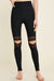 Leggings Femme Découpés en Dentelle Confortables en Mélange de Tissus 1