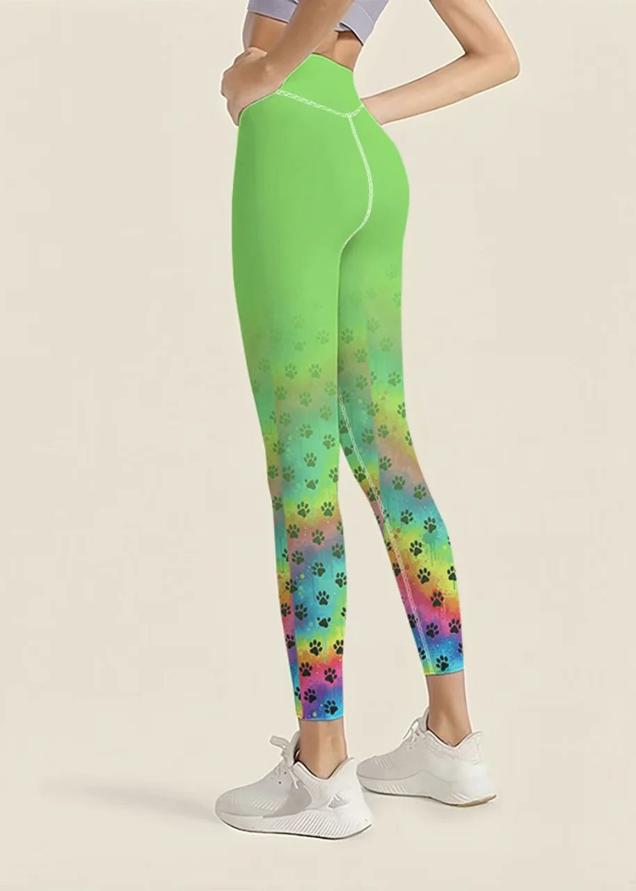 Leggings de course Capri taille haute pour femme à imprimé dynamique 3