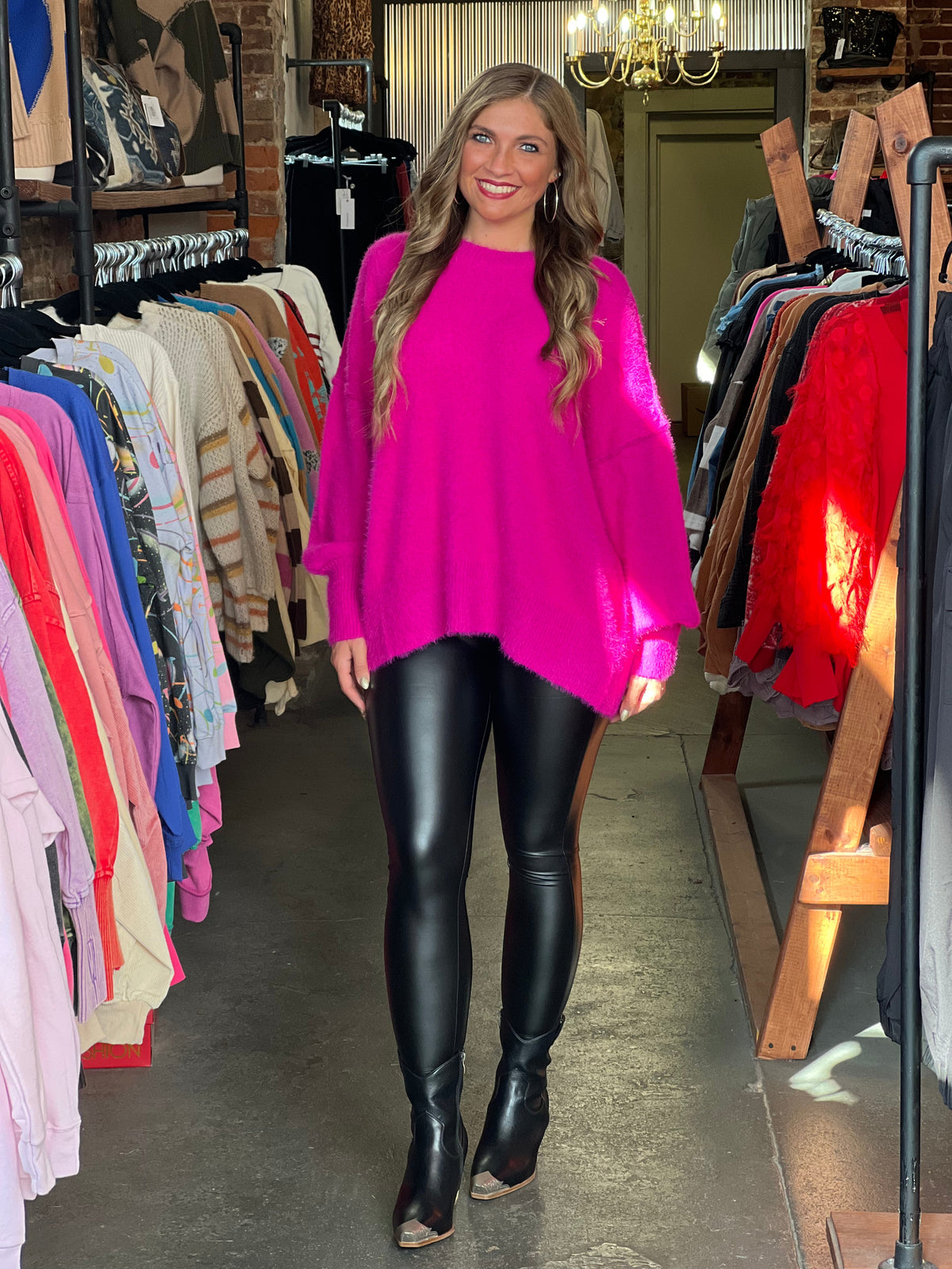 Leggings en Cuir Synthétique Femme Noir 1