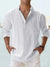 Variant image for Chemise Homme Bleu Col Mao Lin Coton Chic Confortable-41
