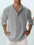 Variant image for Chemise Homme Bleu Col Mao Lin Coton Chic Confortable-33