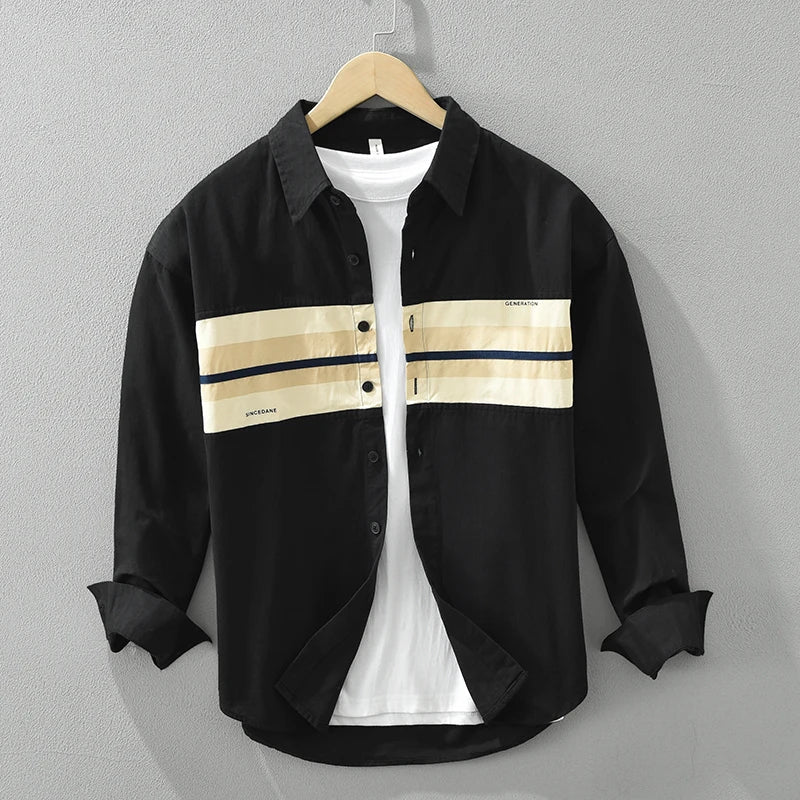 Chemise Homme Patchwork Confortable 100% Coton 1