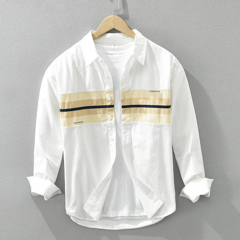 Variant image for Chemise Homme Patchwork Confortable 100% Coton-13