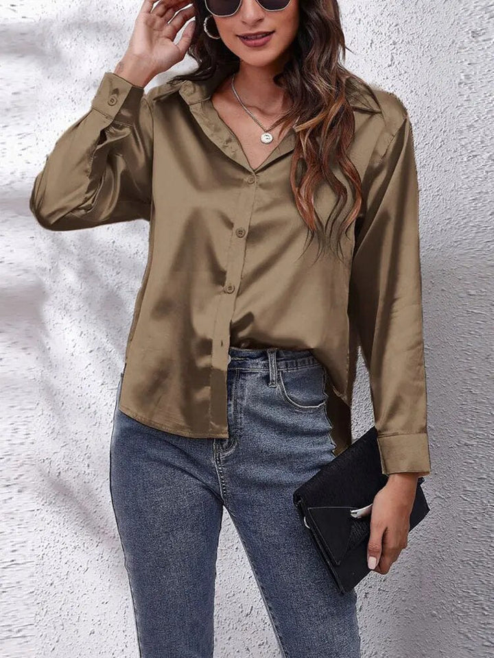 Variant image for Chemise Femme Chic Satinée Moderne Polyvalente-57