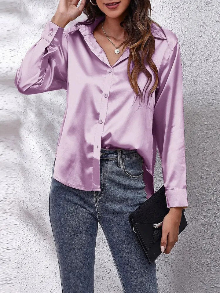 Variant image for Chemise Femme Chic Satinée Moderne Polyvalente-33