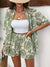 Variant image for Ensemble Femme Chemise et Short Imprimé Floral Coton-1
