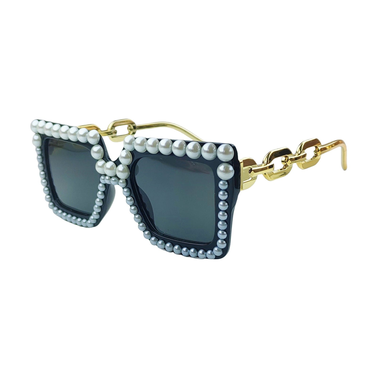 Lunette de Soleil Femme Carrée Tendance avec Décorations 7