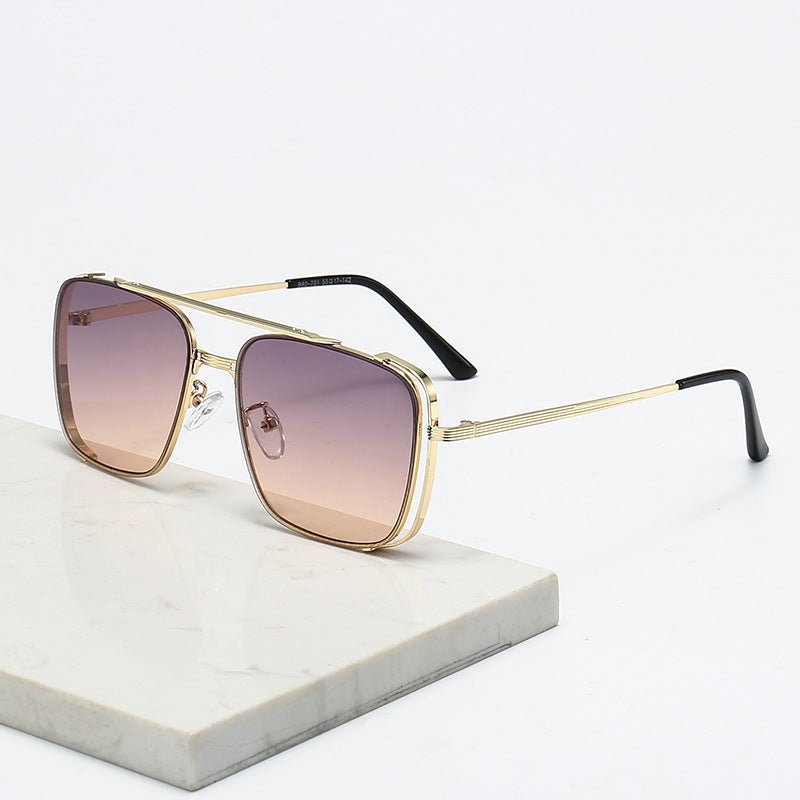 Lunette de Soleil Femme Carrée avec Monture Métallique Moderne 1