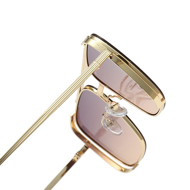 Lunette de Soleil Femme Carrée avec Monture Métallique Moderne 3