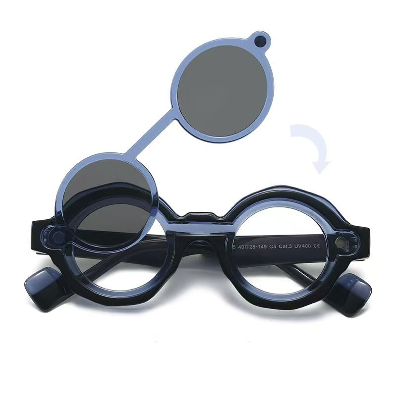 Lunette de Soleil Femme Design Rond Tendance avec Protection UV 1