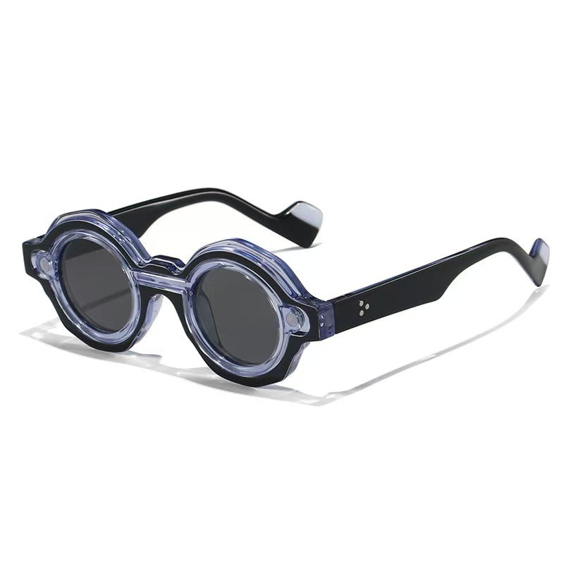Lunette de Soleil Femme Design Rond Tendance avec Protection UV 6