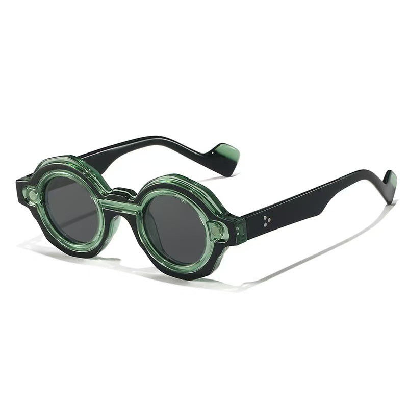Lunette de Soleil Femme Design Rond Tendance avec Protection UV 7
