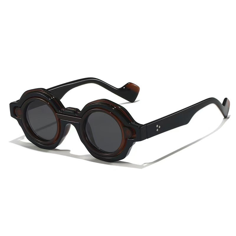 Lunette de Soleil Femme Design Rond Tendance avec Protection UV 9
