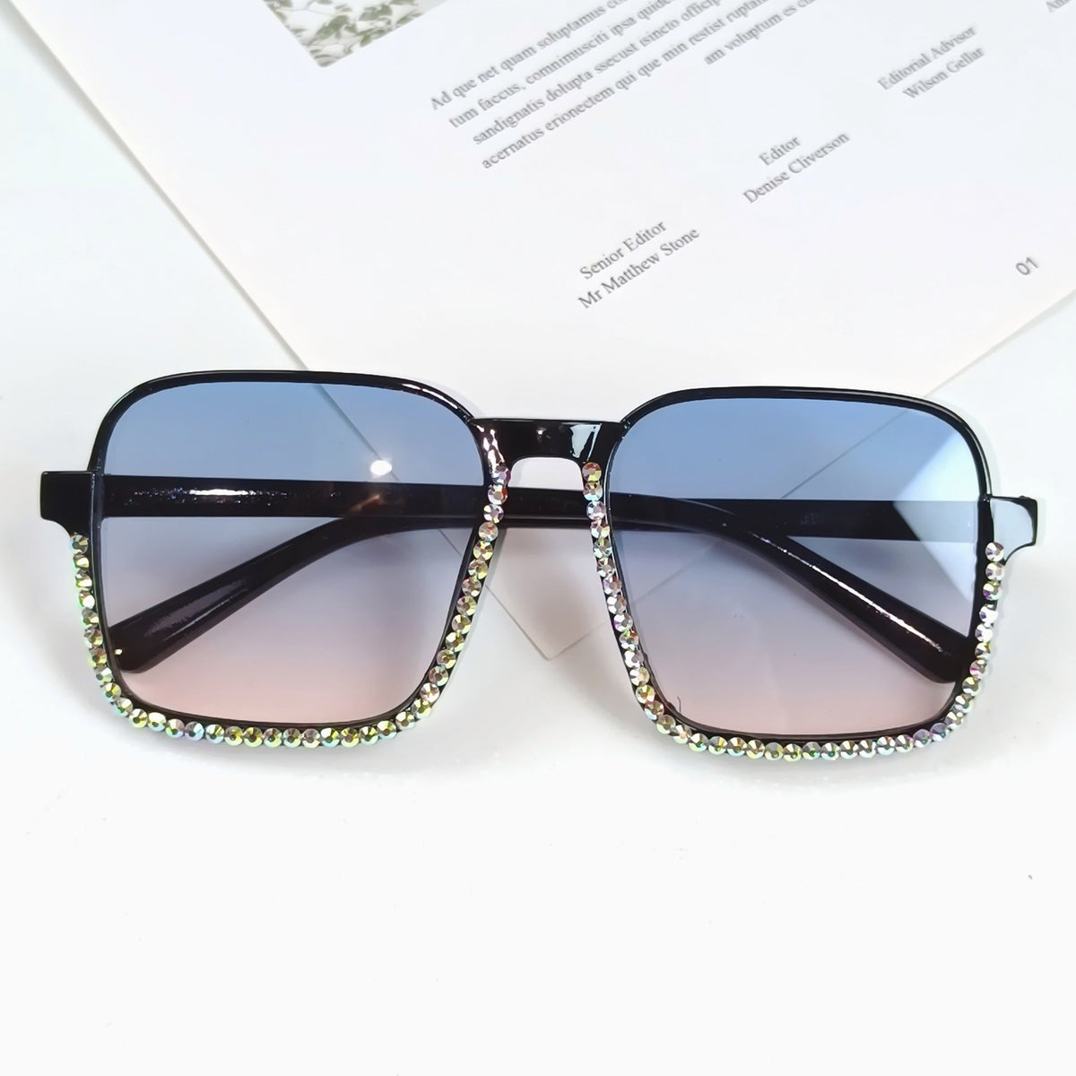 Lunette de Soleil Femme Glamour avec Strass Étincelants et Protection UV400 9