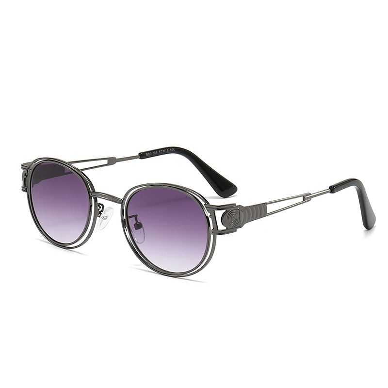 Lunette de Soleil Femme Monture Métallique Ronde Moderne 0