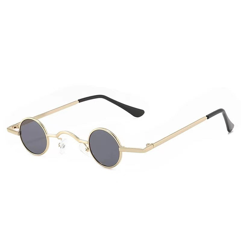 Lunette de Soleil Femme Ronde Vintage avec Montures Fines 0