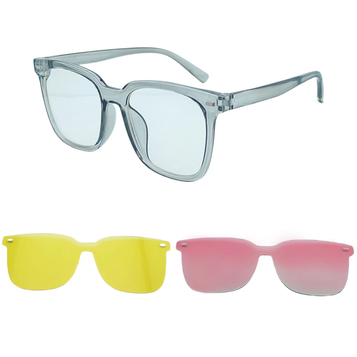 Lunettes de Soleil Femme Oversize Tendance avec Verres Interchangeables 6