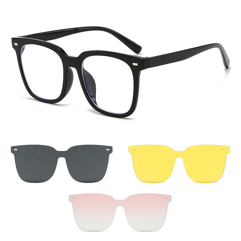 Lunettes de Soleil Femme Oversize Tendance avec Verres Interchangeables 7