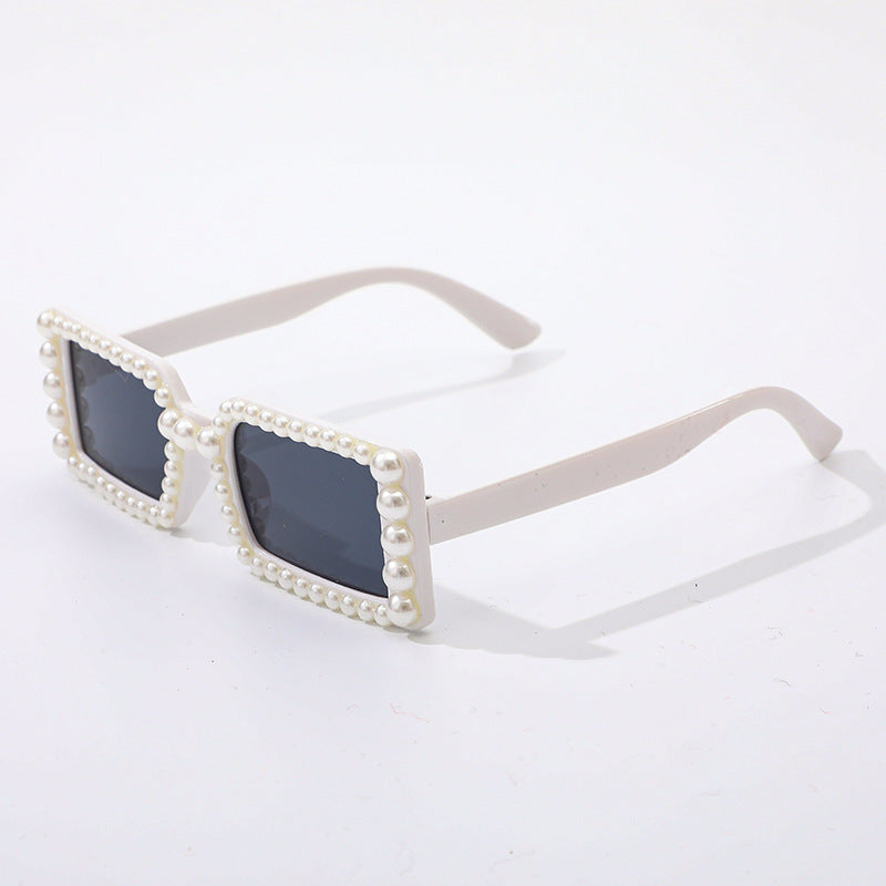 Lunettes de Soleil Femme Rectangulaires avec Bord Perlé 10