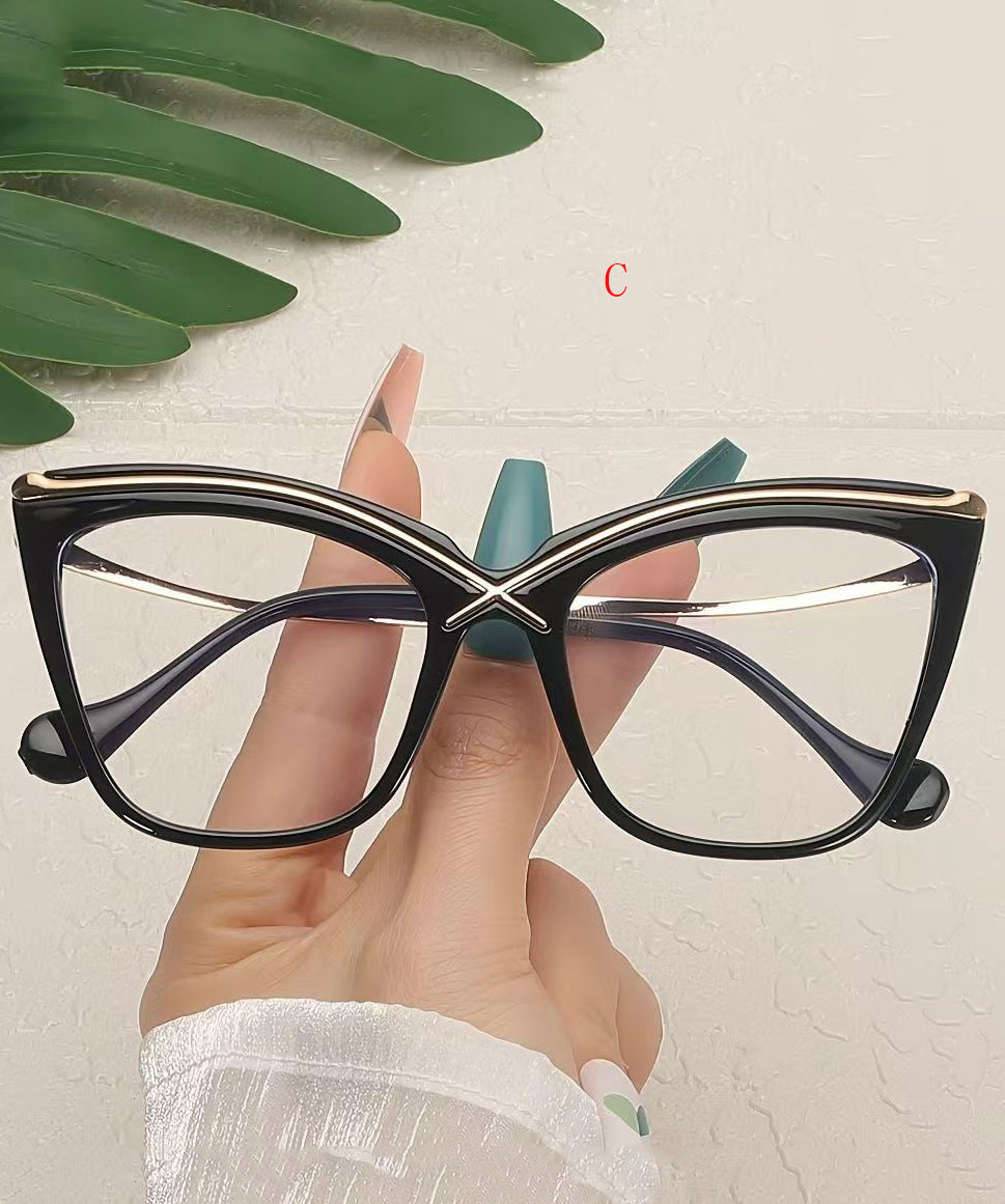 Lunettes de lecture femme monture métal œil de chat anti-lumière bleue 2