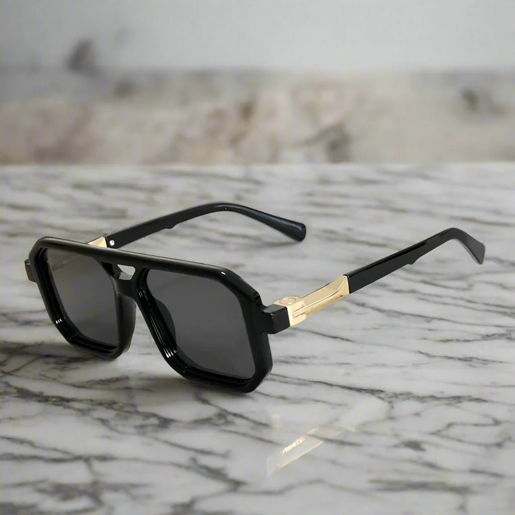 Lunettes de soleil Carrées avec Verres Hexagonaux 3