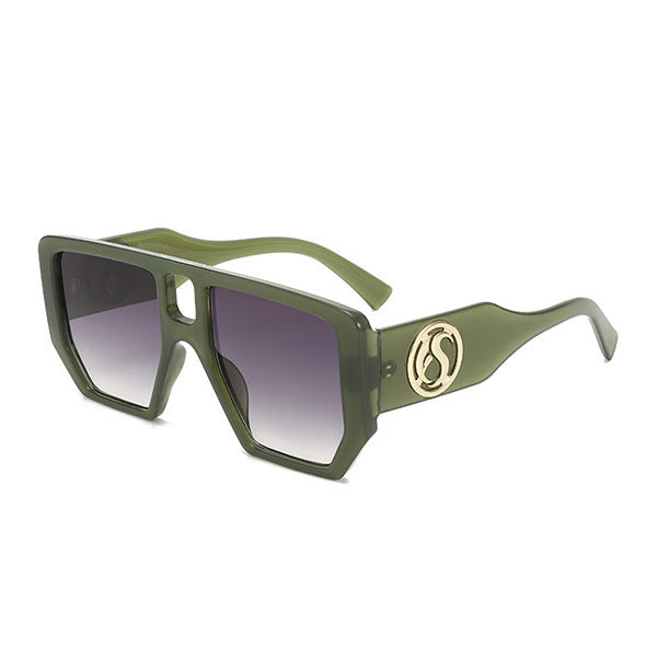 Lunettes de soleil carrées pour femmes avec accents dorés 8