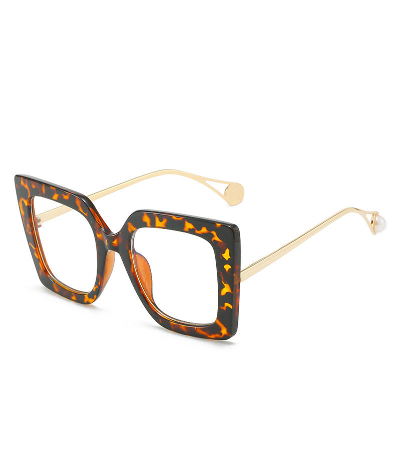 Lunettes de soleil carrées style léopard 0