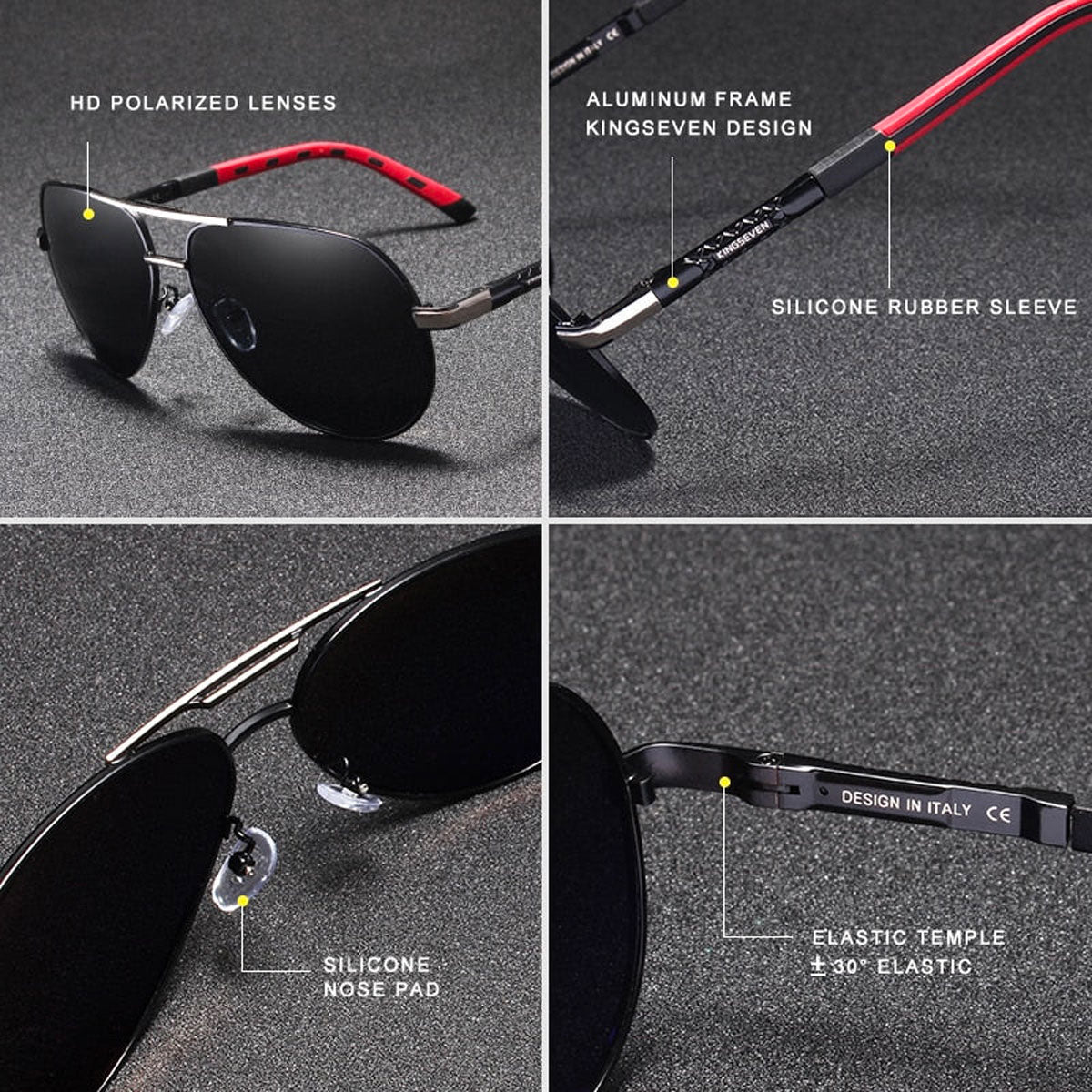 Lunettes de soleil polarisées vintage en aluminium pour hommes 2